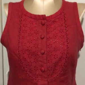 Banana Republic 6P Dark salmon color linen dress
